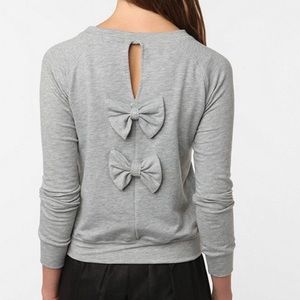 Urban Outfitters Grey Bow Sweatshirt